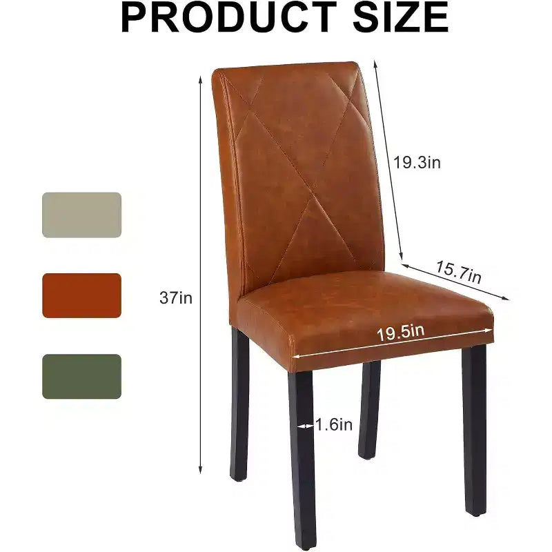 Sedie imbottite da pranzo, sedie Parsons con schienale alto, sedie da cucina in legno Marrone/Beige/Verde