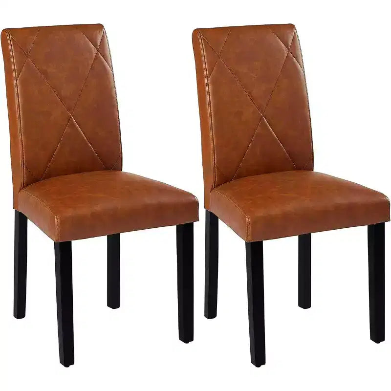Sedie imbottite da pranzo, sedie Parsons con schienale alto, sedie da cucina in legno Marrone/Beige/Verde