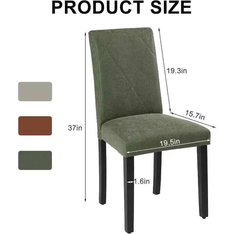 Sedie imbottite da pranzo, sedie Parsons con schienale alto, sedie da cucina in legno Marrone/Beige/Verde