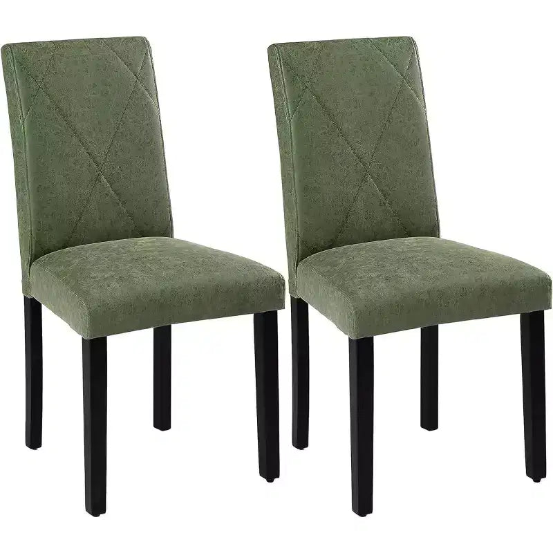 Sedie imbottite da pranzo, sedie Parsons con schienale alto, sedie da cucina in legno Marrone/Beige/Verde
