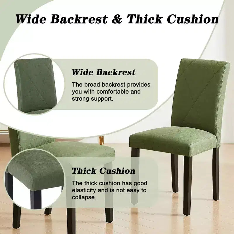 Sedie imbottite da pranzo, sedie Parsons con schienale alto, sedie da cucina in legno Marrone/Beige/Verde