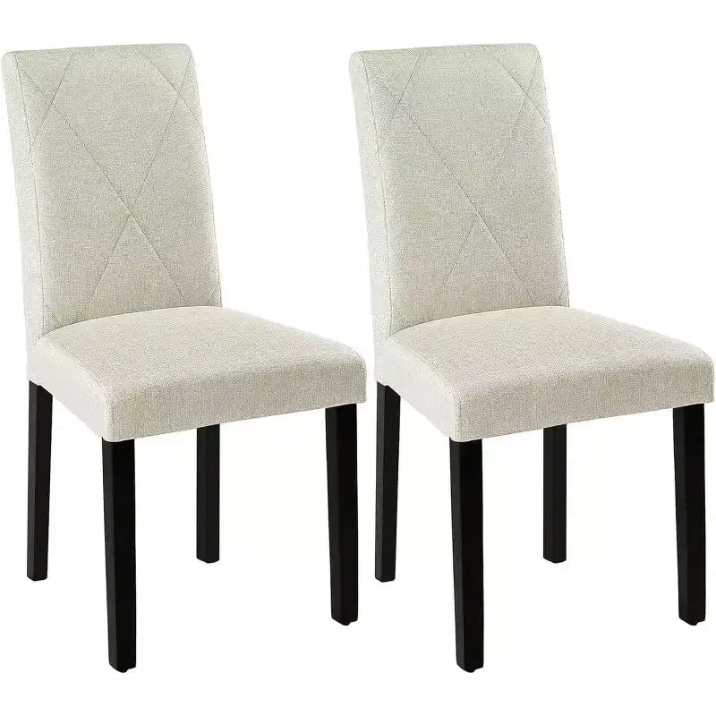 Sedie imbottite da pranzo, sedie Parsons con schienale alto, sedie da cucina in legno Marrone/Beige/Verde