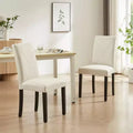  Set of 2/4/6 Upholstered Dining Chairs High Back Parsons Chairs Wooden Kitchen Chairs Brown/Beige/Green