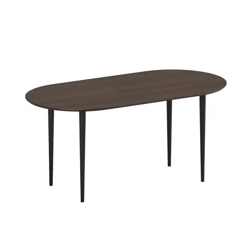  Oval Wood Dining Table Kitchen Table with Metal Legs