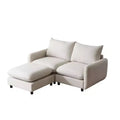   3 Pieces Modern Upholstered Sectional Sofa Set, White