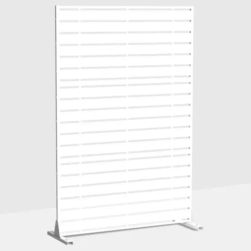 Paravento a quattro ante lamellare bianco in acciaio galvanizzato 183x120x40cm