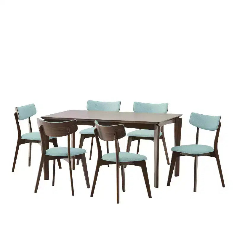 Set da pranzo in legno e tessuto