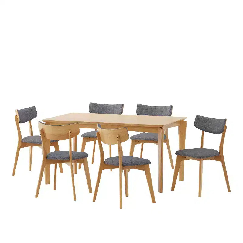 Set da pranzo in legno e tessuto
