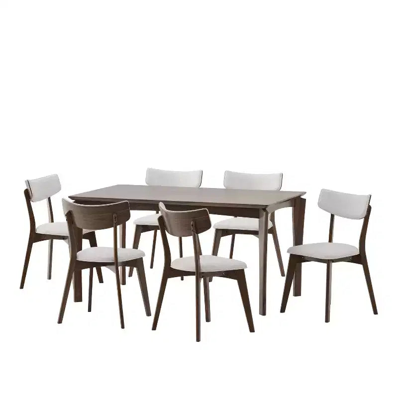 Set da pranzo in legno e tessuto