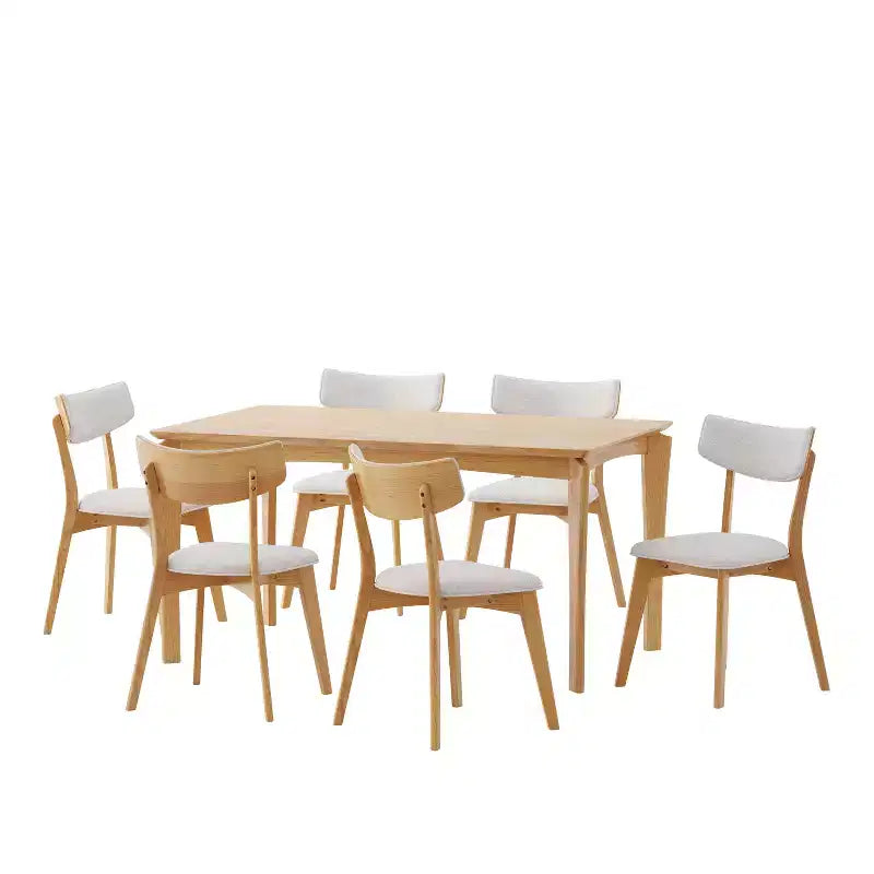 Set da pranzo in legno e tessuto