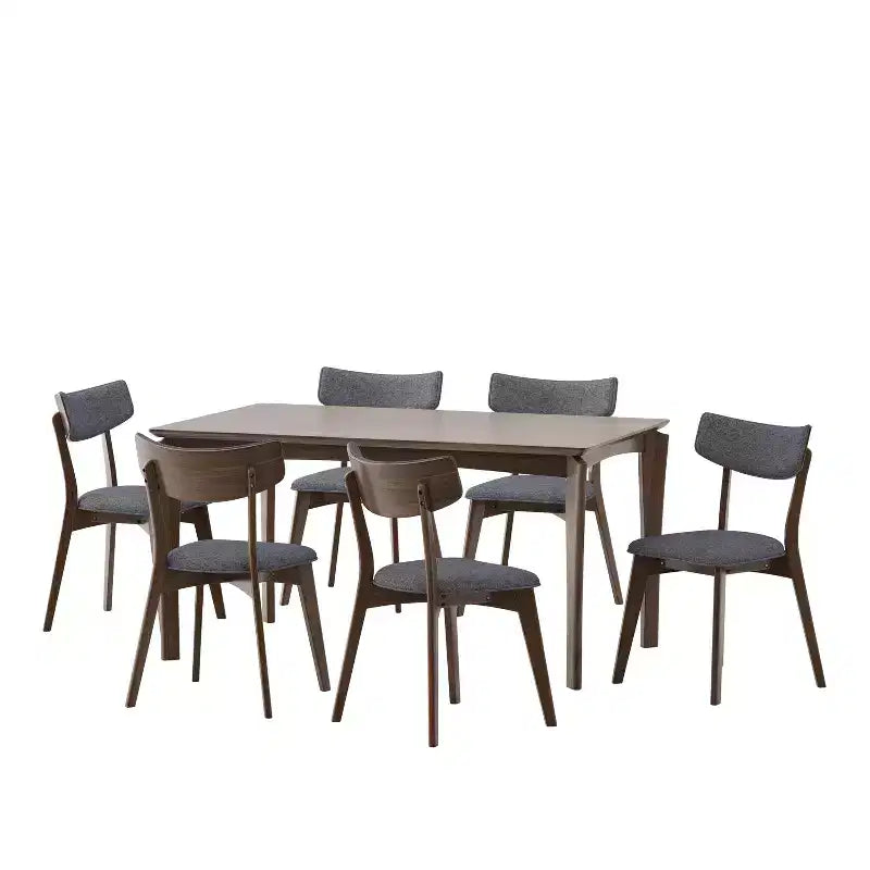Set da pranzo in legno e tessuto