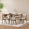   Wood and Fabric 7 Piece Dining Set