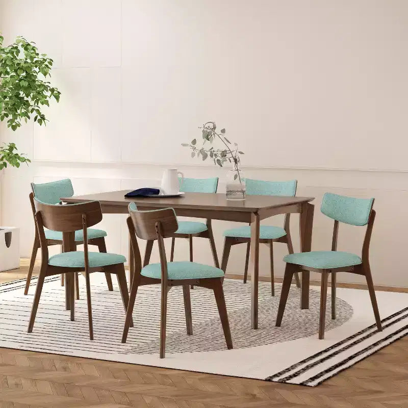 Set da pranzo in legno e tessuto