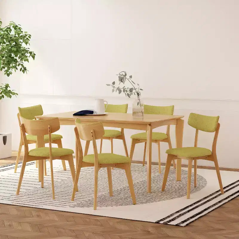 Set da pranzo in legno e tessuto
