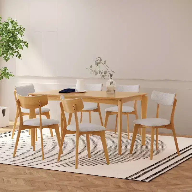 Set da pranzo in legno e tessuto