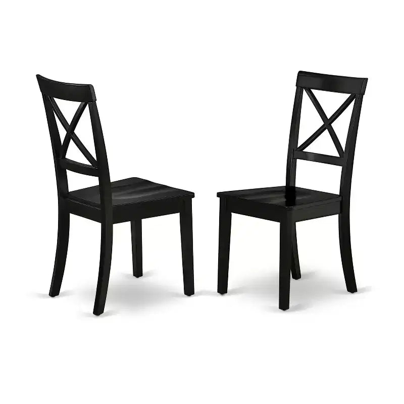 Set tavolo da pranzo rotondo con ante a ribalta e sedie in legno nere