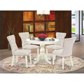  Round Kitchen Table Set Modern Linen White