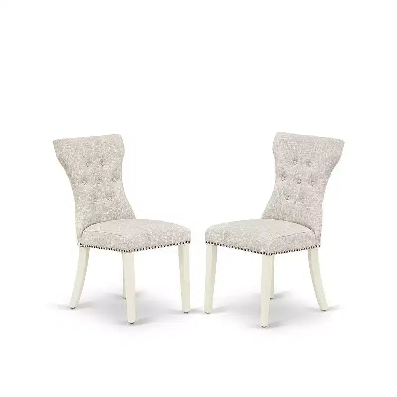 Set tavolo da cucina rotondo moderno lino bianco