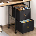File Cabinet, Mobile Filing Cabinet Fits Letter Size or A4, Fabric File Cabinet on Wheels, Small Under Desk Storage Cabinet, Black