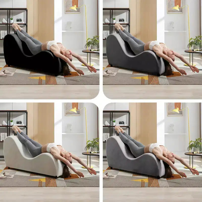 Sedia da yoga a sdraio in velluto, sedie da yoga curve moderne per adulti per stretching, rilassamento, esercizio fisico