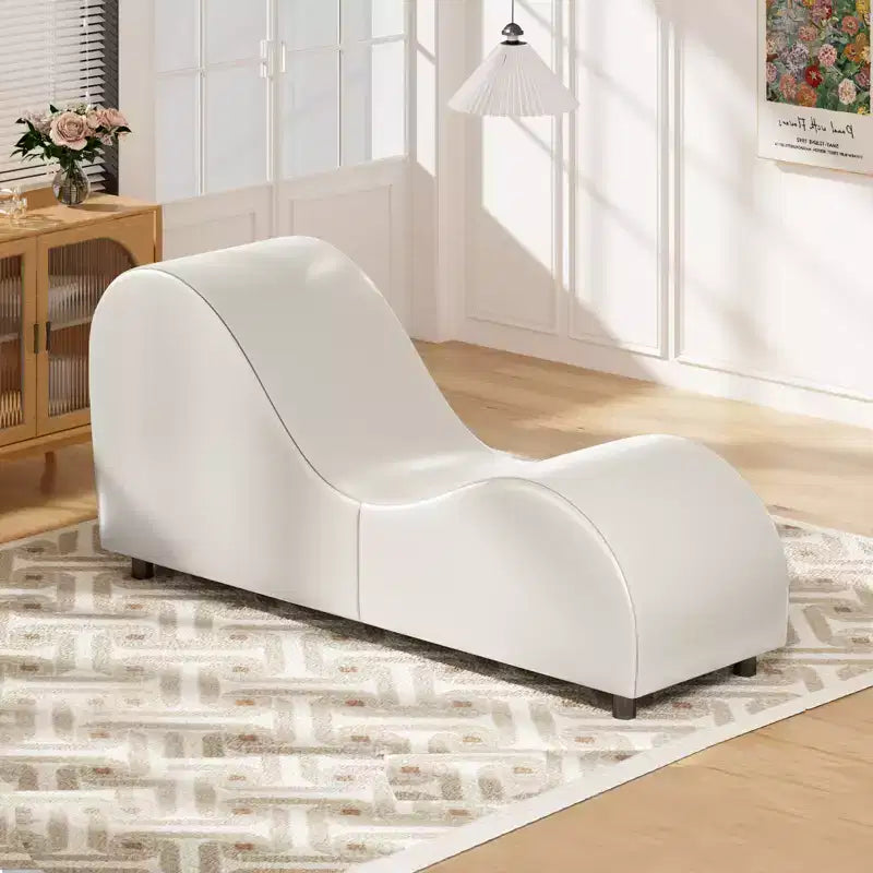  Velvet Yoga Chaise Lounges Chair , Modern Curved Yoga Chairs for Adults for Stretching, Relaxation, Exercise