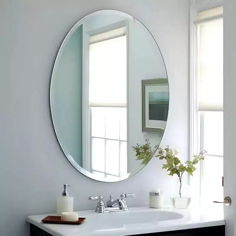 Specchio da parete ovale senza cornice per bagno/toilette