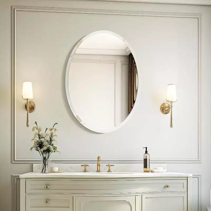Specchio da parete ovale senza cornice per bagno/toilette