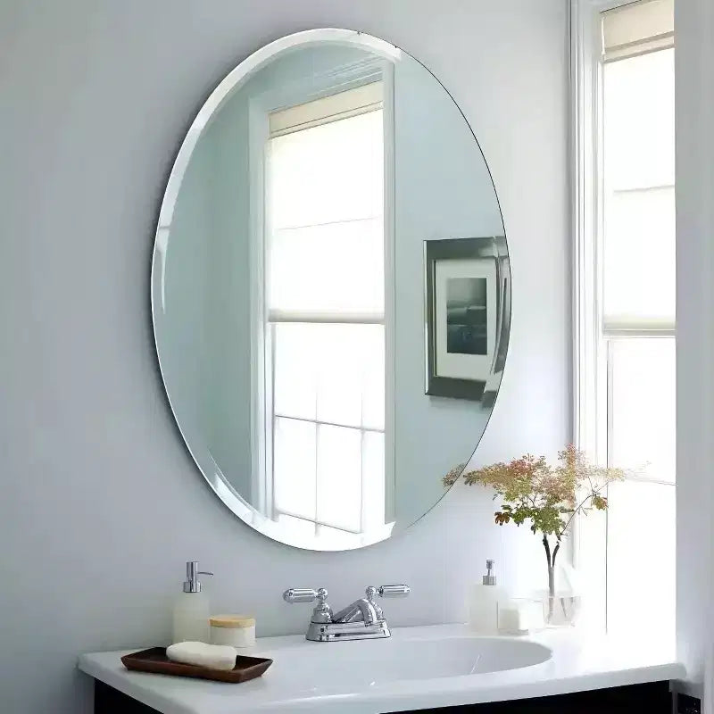 Specchio da parete ovale senza cornice per bagno/toilette