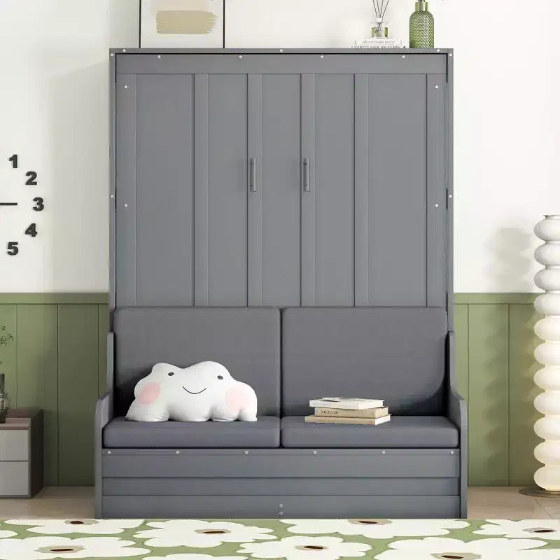 Letto a scomparsa matrimoniale Queen Size, ripiegabile in un mobile con cuscino, facile da usare
