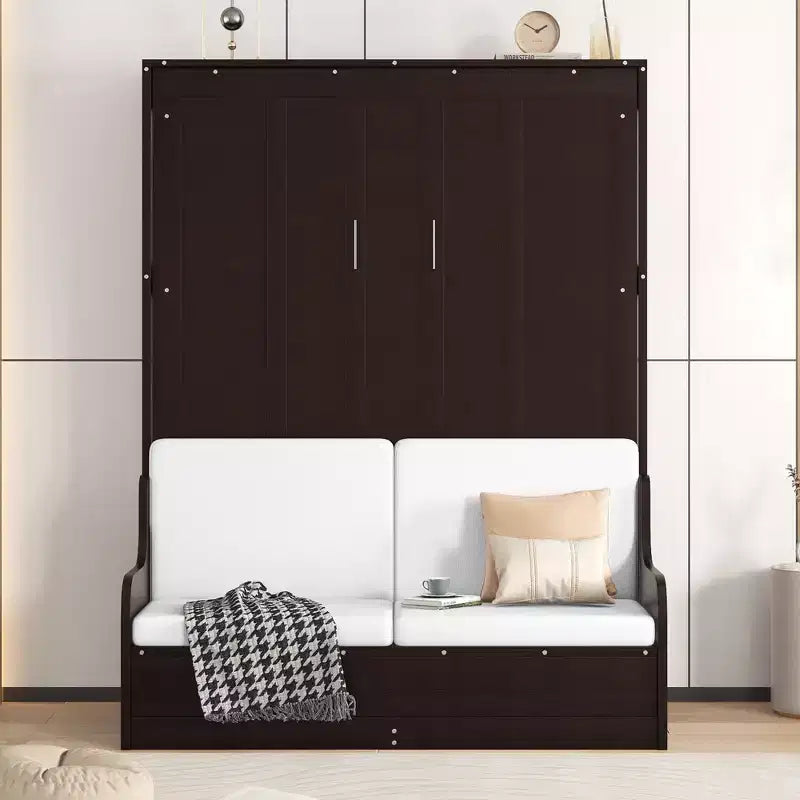 Letto a scomparsa matrimoniale Queen Size, ripiegabile in un mobile con cuscino, facile da usare