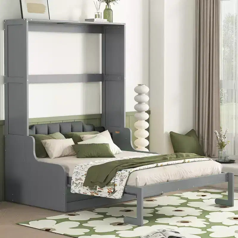 Letto a scomparsa matrimoniale Queen Size, ripiegabile in un mobile con cuscino, facile da usare
