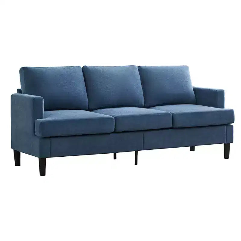  3-Seater Simple Design Sofa - Modern Fabric Sofa with Wooden Frame and Comfortable Cushions