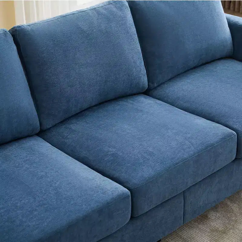 Divano dal Design Semplice - Divano Moderno in Tessuto con Telaio in Legno e Cuscini Confortevoli