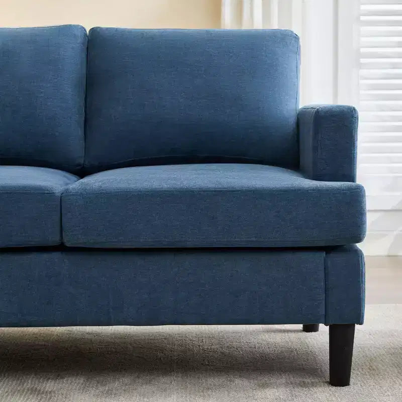 Divano dal Design Semplice - Divano Moderno in Tessuto con Telaio in Legno e Cuscini Confortevoli