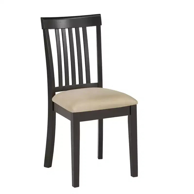 Sedie da pranzo con schienale Mission in microfibra beige e legno nero - Nero/Beige