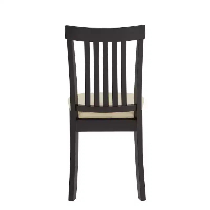 Sedie da pranzo con schienale Mission in microfibra beige e legno nero - Nero/Beige