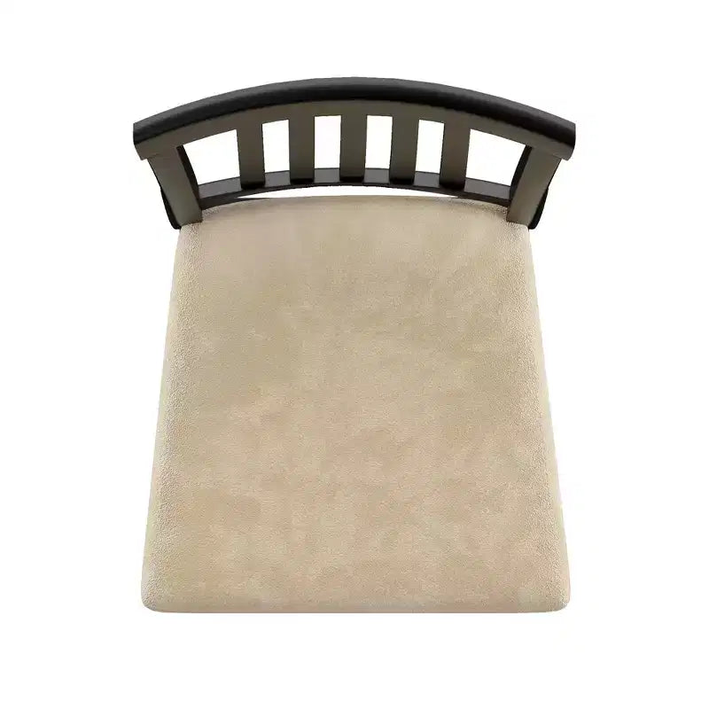 Sedie da pranzo con schienale Mission in microfibra beige e legno nero - Nero/Beige