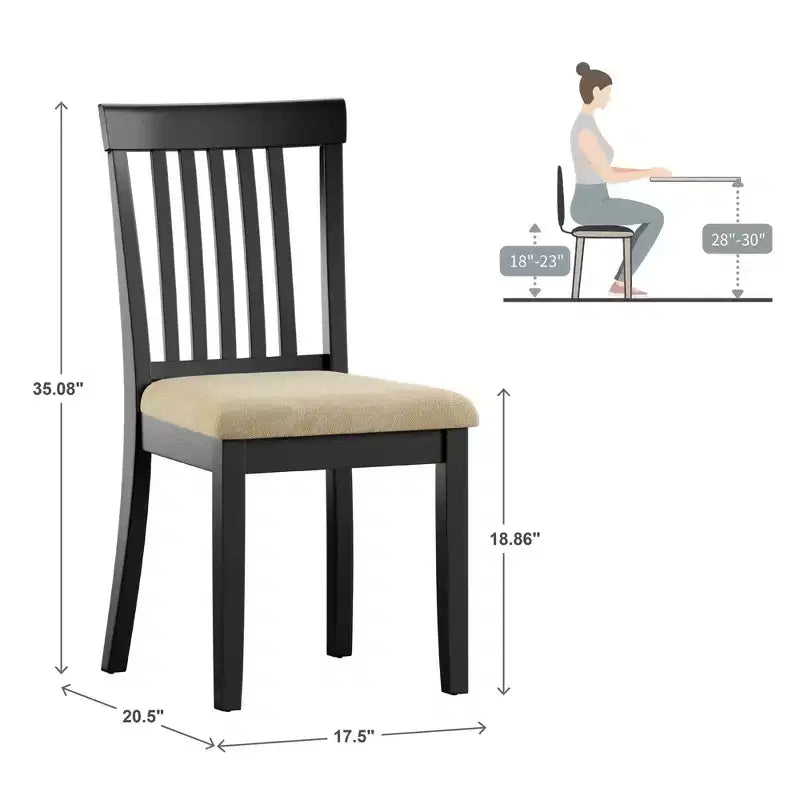 Sedie da pranzo con schienale Mission in microfibra beige e legno nero - Nero/Beige