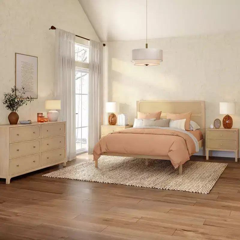 Letto matrimoniale in rattan
