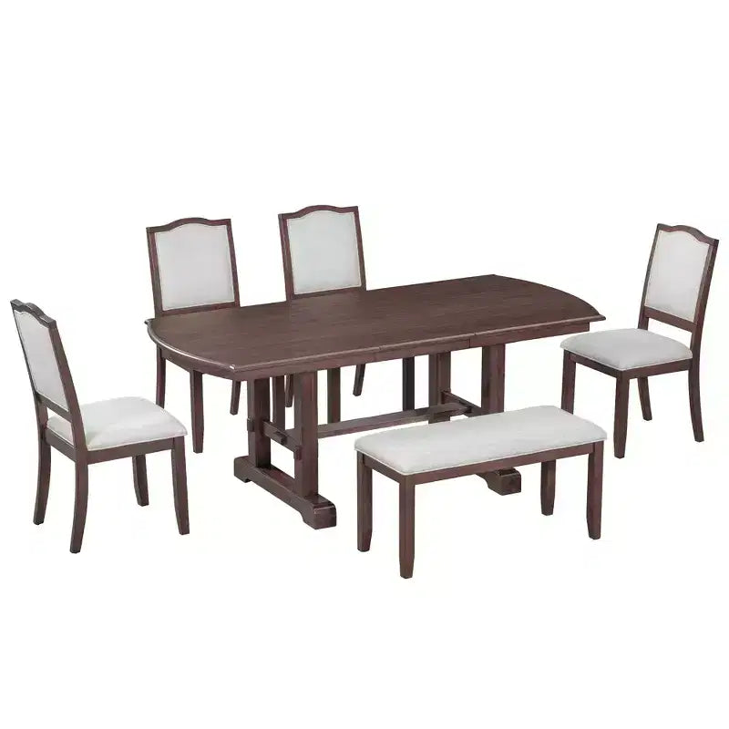 Set tavolo da pranzo, tavolo da pranzo allungabile in legno 60-78 con prolunga rimovibile