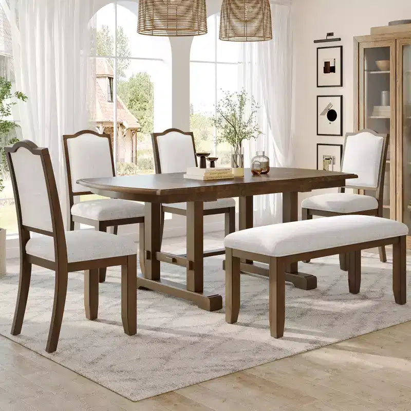 Set tavolo da pranzo, tavolo da pranzo allungabile in legno 60-78 con prolunga rimovibile