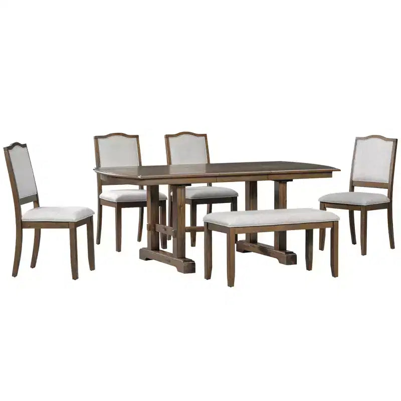 Set tavolo da pranzo, tavolo da pranzo allungabile in legno 60-78 con prolunga rimovibile
