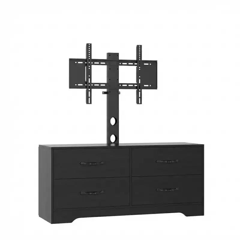 Mobile TV moderno con supporto per TV da 32-75 pollici, Tavolino consolle multimediale con 4 ampi cassetti, Credenza porta TV per soggiorno
