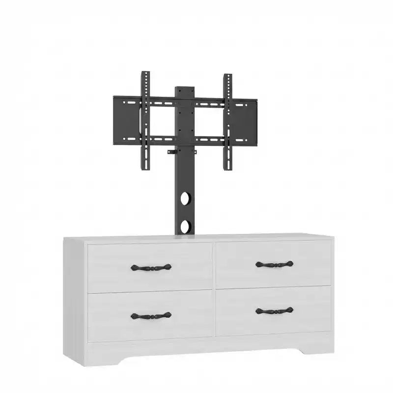 Mobile TV moderno con supporto per TV da 32-75 pollici, Tavolino consolle multimediale con 4 ampi cassetti, Credenza porta TV per soggiorno