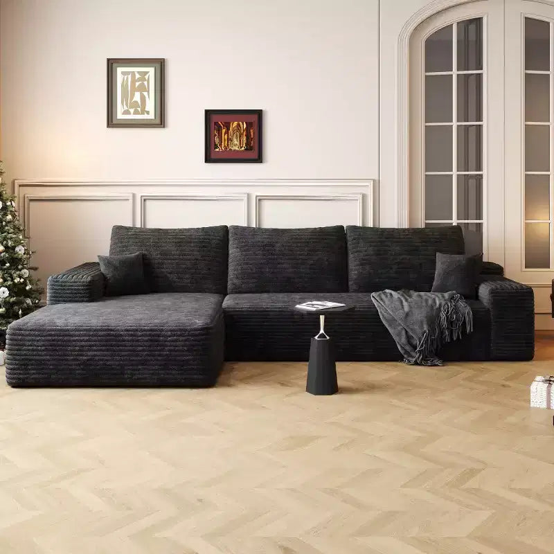 107 Modern L-Shaped  Sectional Couch with Chaise, Modular Deep-Seat Sofa Couch for Living Room, Bedroom, Family Room-