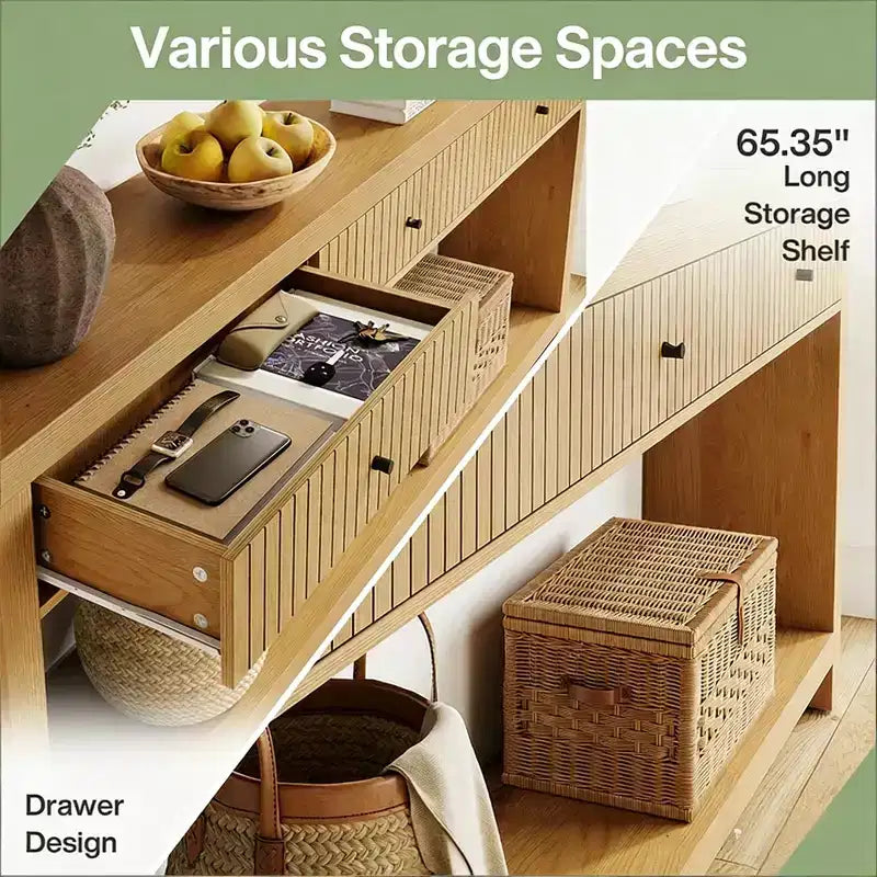 Consolle in legno a 3 cassetti da 70 W