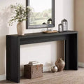  55-Inch  Console Table, Wooden Couch Table with Storage, Narrow Long Entryway Hallway Table for Living Room, Entrance (Black)