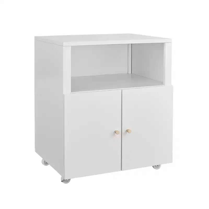 Armadietto mobile in metallo resistente per stampante con 2 ante e ripiano portaoggetti, supporto per stampante sotto scrivania, schedario su ruote per ufficio a casa, garage, officina