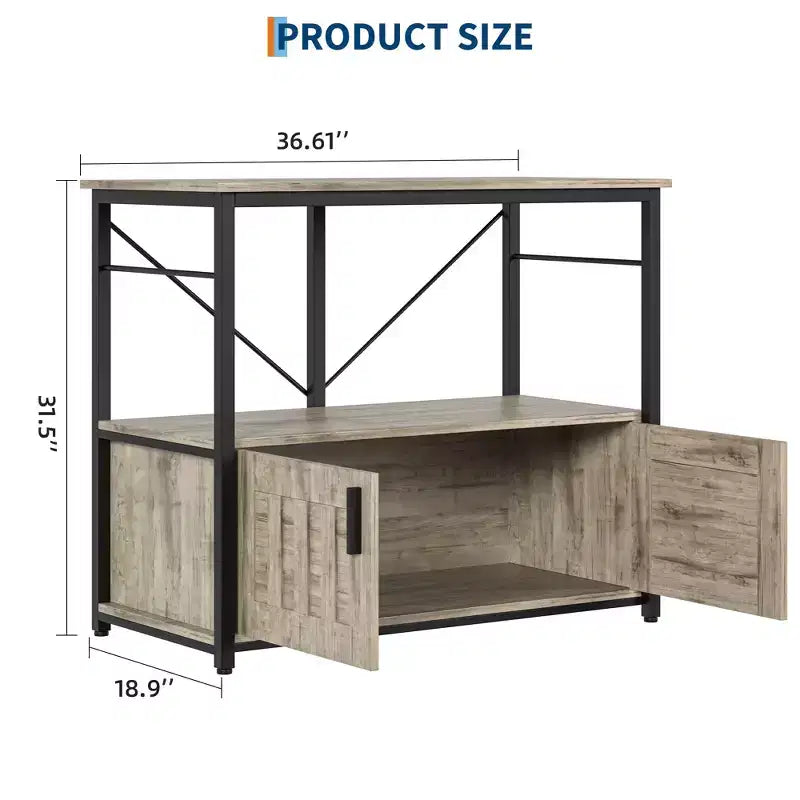 Supporto per acquario da 150-190 litri, a due ripiani, in metallo e legno, capacità 300 kg, piedini regolabili, colore grigio