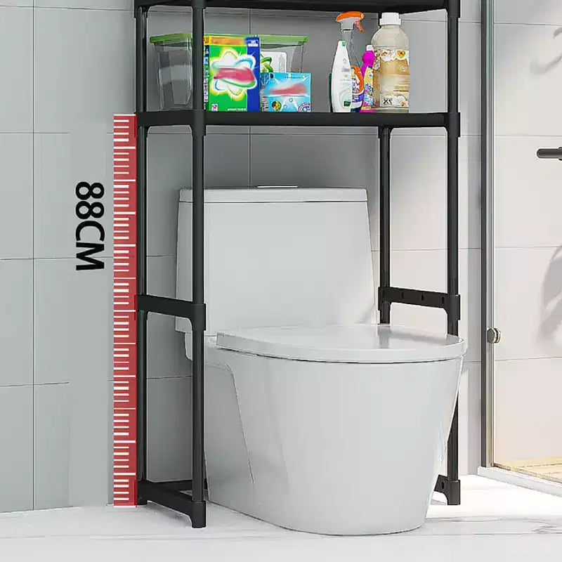 Mobiletto salvaspazio a 3 ripiani da appoggio sopra il WC, scaffale organizer autoportante per bagno, facile da montare, per bagno